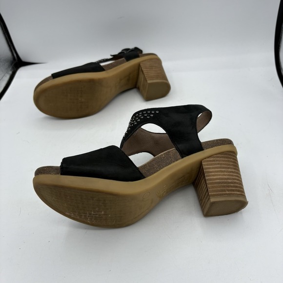 Dansko Sandals Womens Size 7 EU 38 Deandra Studded Leather Block Heel Black - Picture 10 of 10